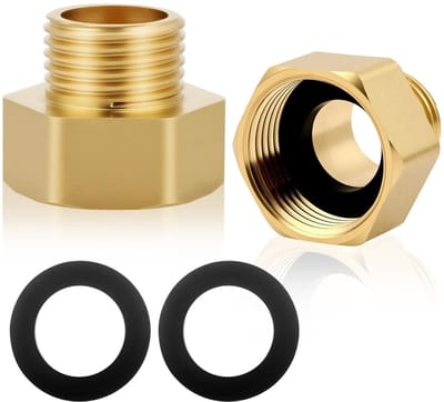 BRENZOOS - Messing Reducer Coupler - 3/4 inch naar 1/2 inch - Hoogwaardige Koppeling - Gas en Water - Duurzaam en Betrouwbaar - Geschikt voor Divers...