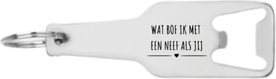 Akyol - wat bof ik met een neef als jij flesopener - Neef - cadeau neef - leuk cadeau voor je neef om te geven - verjaardag neef - 105 x 25mm