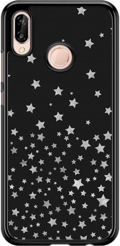 Casimoda® telefoonhoesje - Geschikt voor Huawei P20 Lite (2018) - Falling Stars - Zwart TPU hoesje - Backcover - Zwart - Sterren