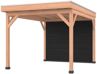 Douglas overkapping, 300 x 400, met achterwand, Westwood Comfort Plus Zwart