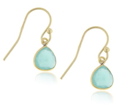 SilverGems Zilveren oorringen met ovale vormige facet geslepen Chalcedoon edelstenen