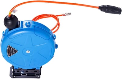 Slanghaspel - Luchtslang rol - Werkplaats organiseren - Automatisch terugrollen - 10 meter - Blauw
