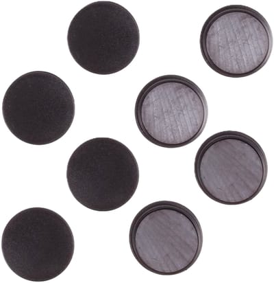 Benson koelkast magneten rond - zelfklevend - Zwart - 8x stuks - D35 mm - magneetjes