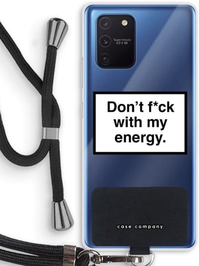 Case Company® - Hoesje met koord geschikt voor Samsung Galaxy Note 10 Lite hoesje met Koord - My energy - Telefoonhoesje met Zwart Koord - Bescherming aan alle Kanten en Over de Schermrand