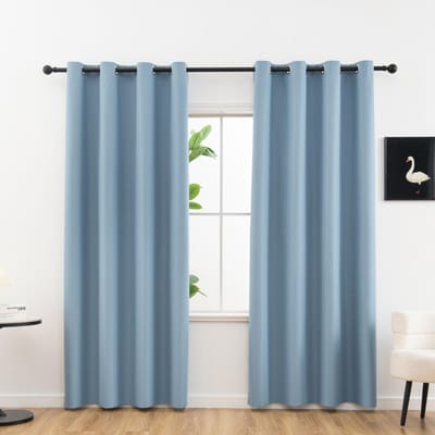 1 stuk Moderne 100% Verduisterende Gordijnen met Ringtop, Zachte Stof en Effen Kleur Gordijn, Gordijnen voor Woonkamer, Slaapkamer 100X130CM 1PC&Grommet Top hemelsblauwe kleur