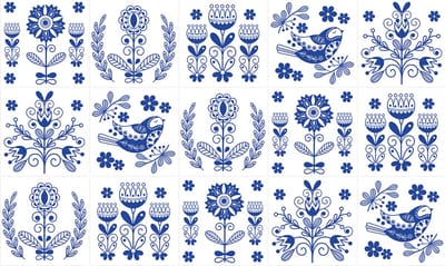 Plaktegels - Zelfklevende Tegels - 15x15 cm - Ulticool - Decoratie Sticker Tegels - Delfs Blauw Bloemen Vaas - 15 stuks - Plakfolie Muurstickers Tegelstickers - Sticktiles Decoratiefolie - Badkamer - Keuken