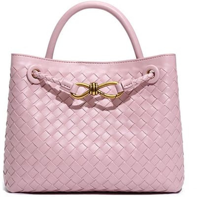 Modieuze en Niche Handtas voor Vrouwen met Een Strik, Handgeweven Metaal, en Een Casual, Grote Capaciteit Enkele Schouder Crossbody Tas gray