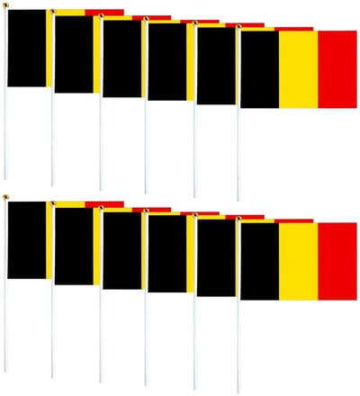 Dailygoody - mini-vlag België - handvlaggen - lichte kwaliteit - 10 stuks - ideale feestaccessoires - perfect voor evenementen