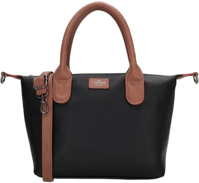 Charm London Buckingham Palace Handtas - Schoudertas - Crossbodytas - Kunstleer - Vegan Leer - Zwart Cognac