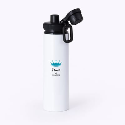 Hacebo® - prince of everything waterfles met draaidop zwart - Prins - iemand die zich voelt als een prins - verjaardag - cadeau - kado - geschenk - kroon - water fles - 850ML