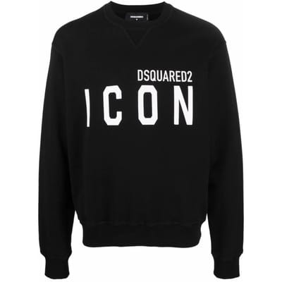 Dsquared2 Zwarte Sweatshirt Met Groot Logo En Iconisch Zwart Logo