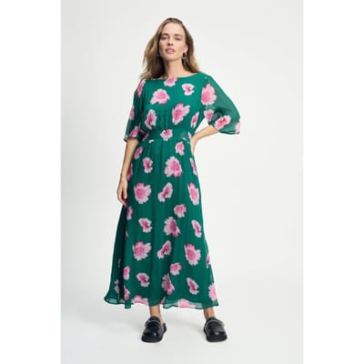 POM Amsterdam Dress - Meadow Flowers Green Maat: 34 | Maxi Jurken Outlet | Dames | Groen