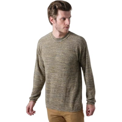 DEELUXE Long-sleeve round neck sweater Beige