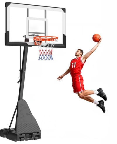 Basketbalstandaard - Draagbaar basketbalsysteem - Verstelbaar 2,3–3,05 m (Handmatig) - Achterbord 139 cm Polycarbonaat - Basketbalring - Voor terras en school