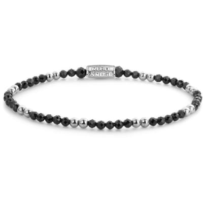 Rebel & Rose Black & Silver Glam Rocks Armband RR-30005-S – Zilverkleurig-S