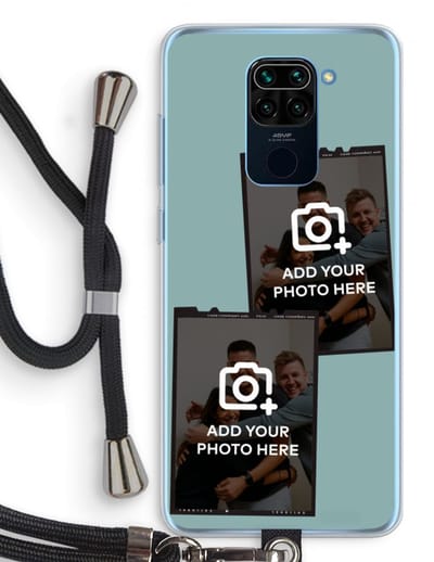 Gepersonaliseerd - Case Company® - Hoesje met koord geschikt voor Xiaomi Redmi Note 9 hoesje met Koord - Polaroid Zwart - Telefoonhoesje met Zwart Koord - Bescherming aan alle Kanten en Over de Schermrand