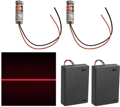 Allecto - Focusable Laser Module - 2x Rood laser module met AA batterijhouder - Voor precisie en uitlijning - Handig voor hobby en professioneel ge...