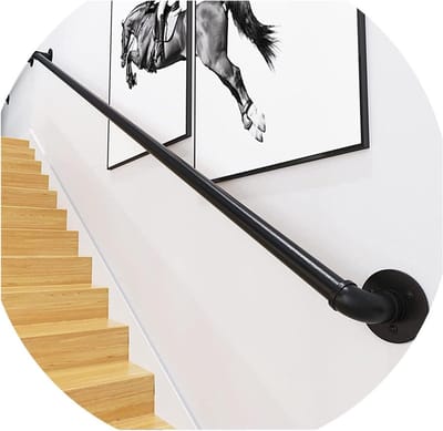 Trapleuning - Stevig handvat - Veilig traplopen - Gegalvaniseerde buis - 230 cm - Zwart