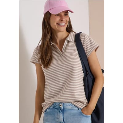 Poloshirt met korte mouwen en gestreept patroon