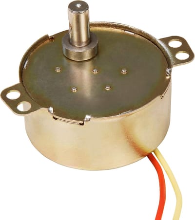 Transmissiemotor - Langzame motor - Decoratieve aandrijving - Robuuste metalen behuizing - Ø 48 mm - Zilver