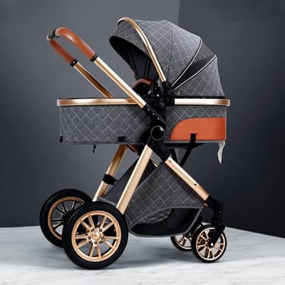 Kinderwagen 3-in-1 - Babywagen Reiswieg - Comfortabel Reizen - Lichtgewicht Aluminium - 25kg - Grijs
