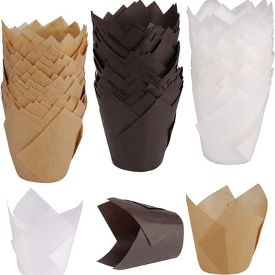 QTTVBTNA Cupcakevormpjes 150 stuks – Bakpapier Muffins – 3 Kleuren Mix – Voor Bruiloft, Verjaardag,Kerstmis