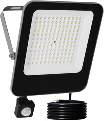 100W LED-spot met Bewegingsmelder voor Buiten - Super Helder 10000lm Schijnwerper met Detector voor Tuin en Garage