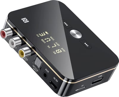DrPhone DBR5 – 2-in-1 NFC Bluetooth 5.0 Adapter – Zender & Ontvanger – AUX / RCA / Optisch / Coaxiaal – USB & MicroSD – Voor TV, PC, Auto & Speakers