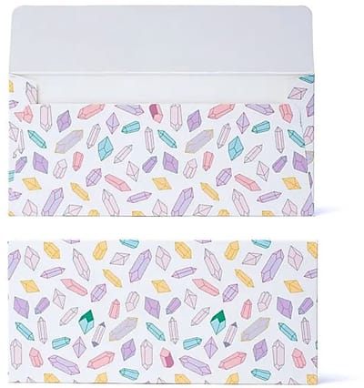 Cadeaukaartenvelop Meerkleurige diamanten --pakket van 10 stuks - 19x9cm - 19x9cm