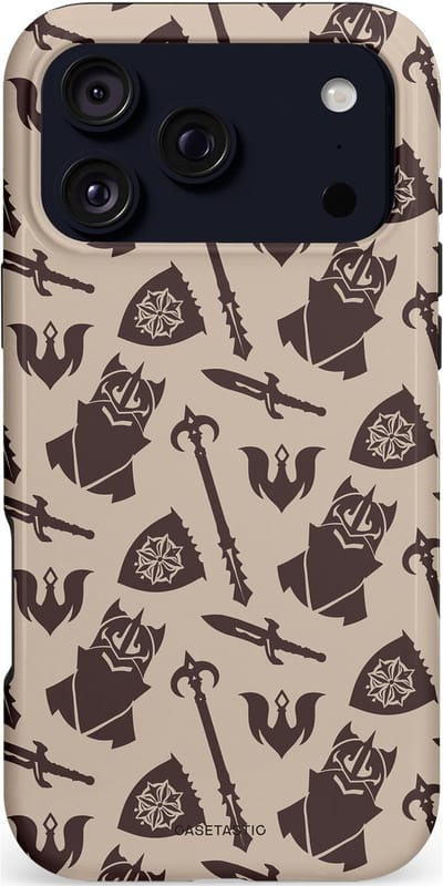Casetastic hoesje geschikt voor Apple iPhone 17 Pro Max - MagSafe - Dubbellaagse bescherming - Eeuwige paladin - Fashion Case - Zilver Zand Donkergrijs