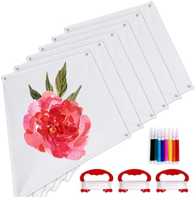 DIY Draak Vlieger Set voor Kinderen met Kleurpotloden, Vliegerlijn en Creatieve Knutselmaterialen voor Jongens en Meisjes