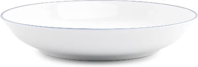 BonBistro Diep bord 21xH4cm coupe blue rim Basic White (Set van 6)