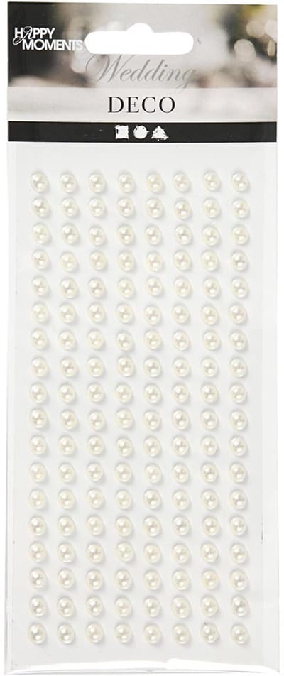 Halve Kralen, d 5 mm, wit, 144 stuk/ 1 doos