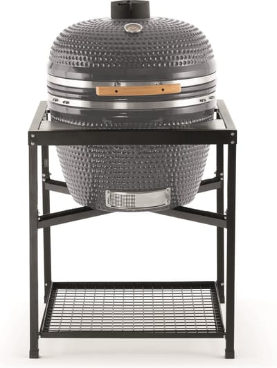 Landmann Kamado BBQ 26 inch Grijs - Tafelmodel - MLS Pizzasteen Ø57 cm - Keramische Houtskoolbarbecue - BBQ Egg - Thermometer - Grote Groepen
