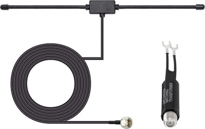 Dipool Antenne - FM Radio Antenne - Signaal Verbeteren - Universele Connector - 75 Ohm - Zwart