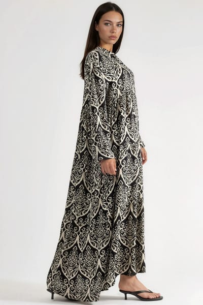 Comfortabele Patroon Maxi-jurk