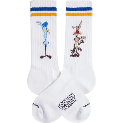 Jimmy Lion unisex sokken athletic road runner vs coyote wit (Looney Tunes)