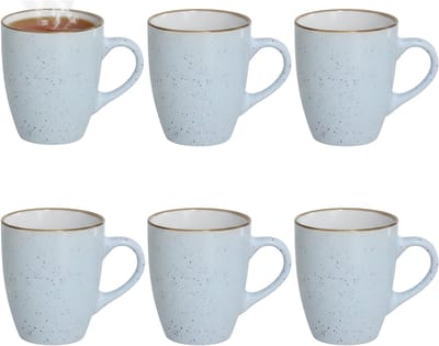 Gerimport Koffie / thee mok Sweets - 6x stuks - blauw - 350 ml - keramiek