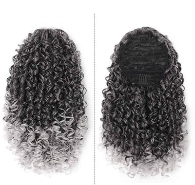 Afrikaanse Krullende Paardenstaart Pruik - Clip-in Synthetisch Hittebestendig Haar - Natuurlijk Uitziend & Lichte Textuur - Perfect voor Feesten, Cosplay & Alledaags