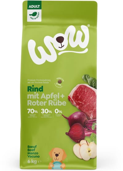 WOW Adult Graanvrij Rund met Appel en Rode Biet 6 kg - Hond