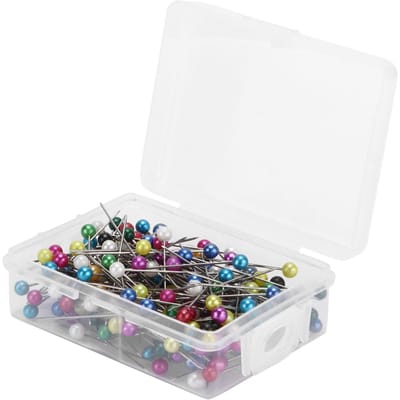 Épingles Aiguille de Positionnement Multicolore Avec Boîte de Rangement en Plastique pour Décoration de Bijoux Couture white