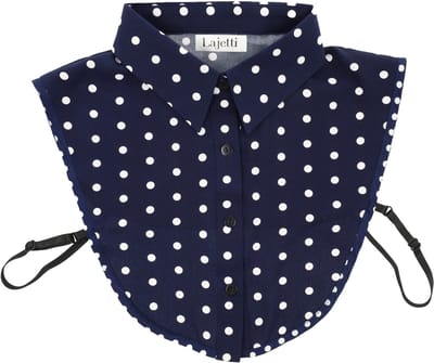 Lajetti - Los Blauw Kraagje met Stippen - Blouse Kraagjes voor Dames