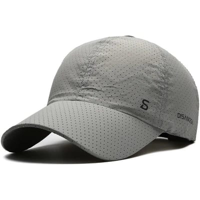 Ademende Sneldrogende Mesh Baseballpet - Lichtgewicht Verstelbare Sportpet voor Hardlopen, Wandelen & Dagelijks Gebruik gray