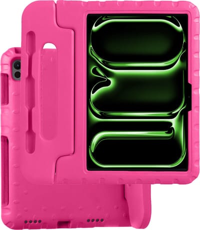 Hoesje Geschikt voor Apple iPad Pro (2024/2025) - 11 inch - Kinderhoes Shockproof Bumper - Kidsproof Case - Tablet Hoes - Kinder Hoes Cover - Roze