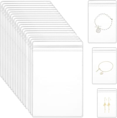 40 stuks sieradenzakjes, klein, sieradenzakjes, pvc, kleine zakjes, kleine zakjes, opbergzakken, transparante zakjes, ritssluiting voor het verpakken van sieraden, oorringen, halskettingen-7*10cm