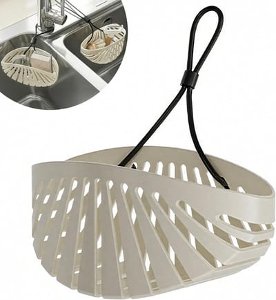 Spoelbak Organizer Met Afdruiprekje - Sponshouder Voor Keuken - Opbergrek Voor Dagelijks Gebruik - Afmeting 14.4x6.7 Cm