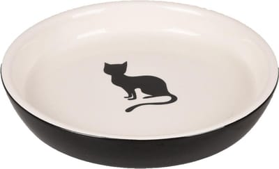 Flamingo - Kattenvoerbak Nala - Zwart/Wit - 180 ml - 15.5x15.5x2.5cm