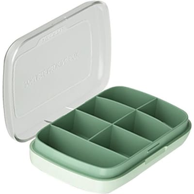 Wekelijkse Draagbare Reis Pillendoos 7 Dagen Organizer 7 Vakken Pillen Container Opbergtabletten Medicijn Vitaminen Geneesmiddel Visolie groen