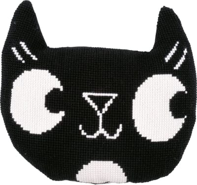 Vervaco - Kruissteekvormkussen kit met rug - Eva Mouton - Zwarte kat - PN-0196989 - Borduren - Borduurpakket - Borduurpakket volwassenen - Borduurpakket kind
