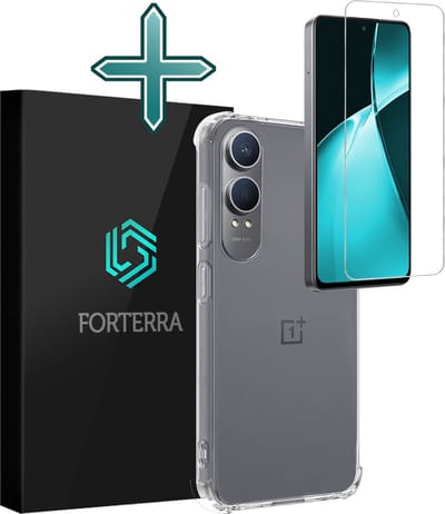 Hoesje Met Screenprotector - Geschikt voor OnePlus Nord CE 4 Lite - Sterk & Shockproof - Back Cover - Siliconen Case - Telefoon Hoes - Shock Proof - Transparant